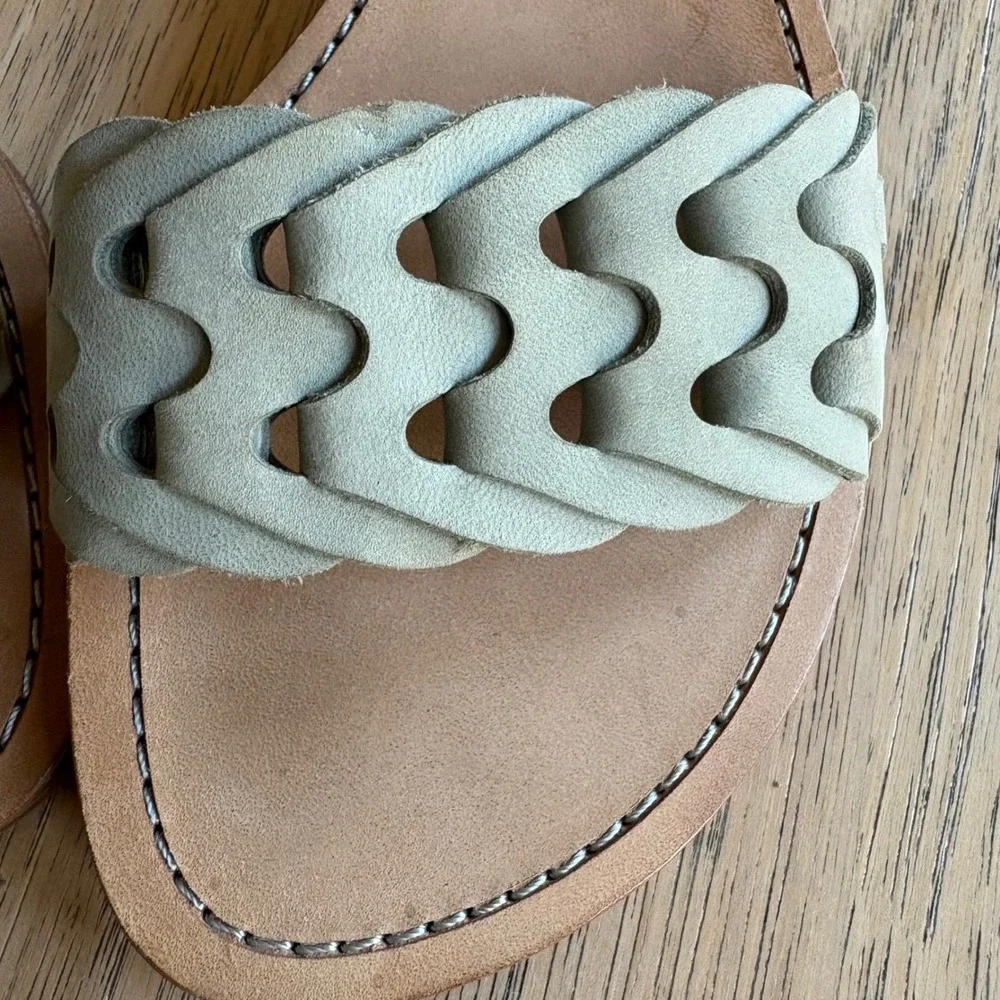 $350 NWT RAG & BONE Melrose Mint Woven Leather Kitten Heel Sandals SZ EU39;US8.5